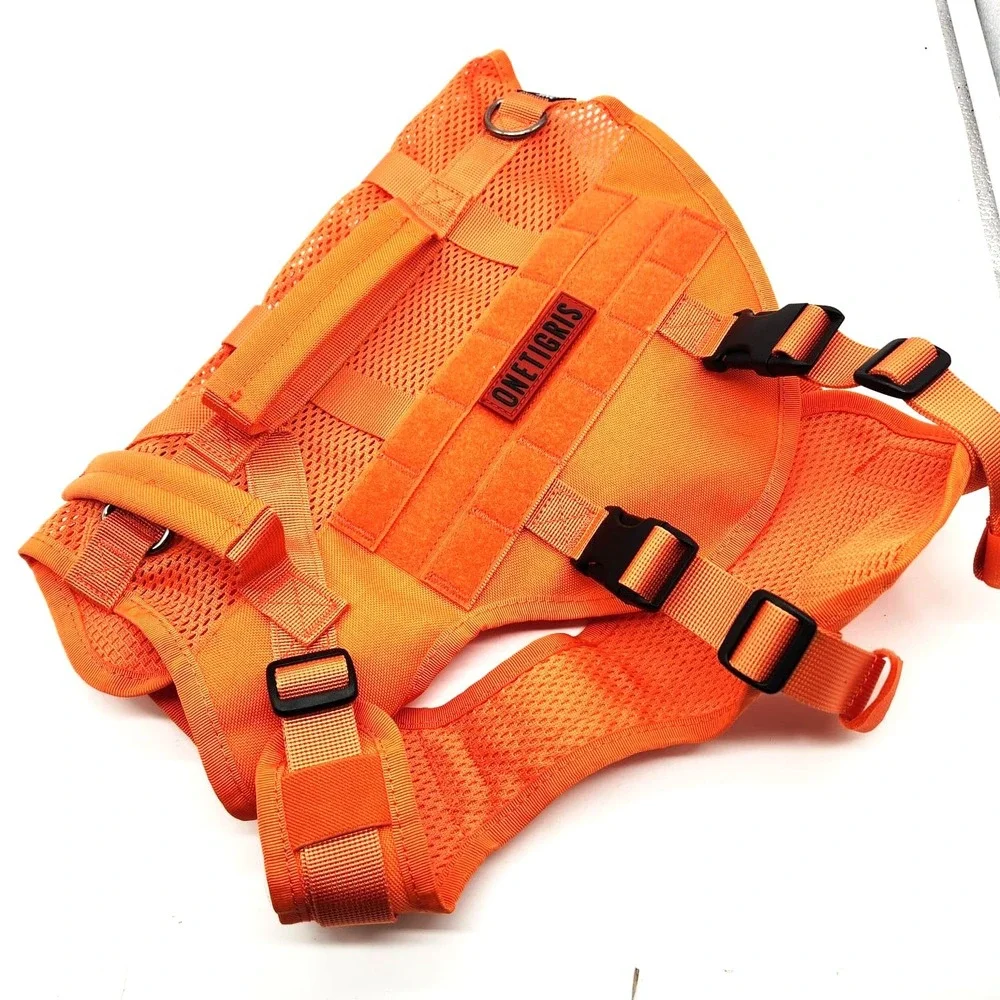 OneTigris Tactical Dog‎ Harness No Pull size M Breathable Mesh Handle Orange